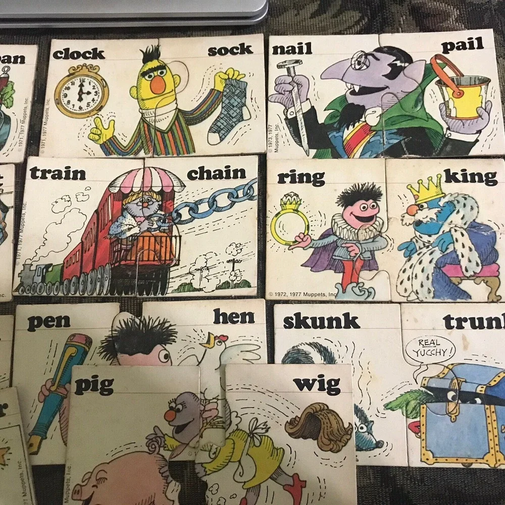 Vintage Sesame‎ Street Rhyming Cards 14 sets 1971